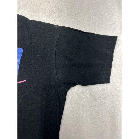 Vtg St. Thomas Virgin Islands Black Palm Tree Beach T-Shirt Single Stitch Size L - Picture 4 of 8